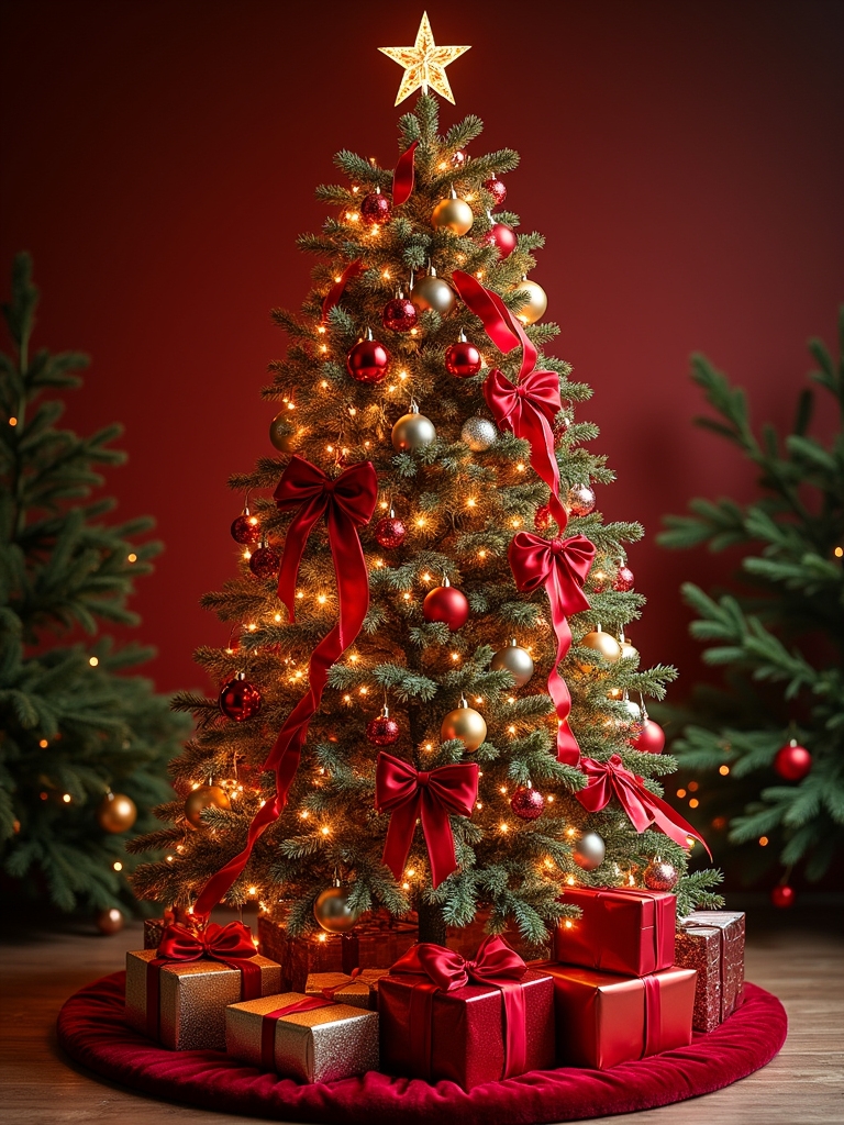 bold red metallic elegance