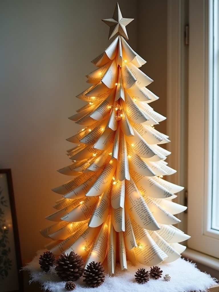 book page christmas tree