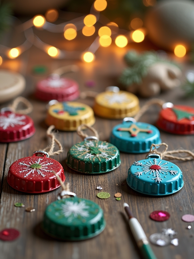 bottle caps turned ornaments
