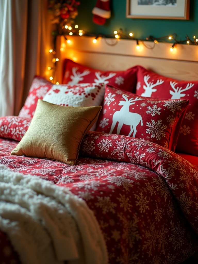 bright festive bedroom decor