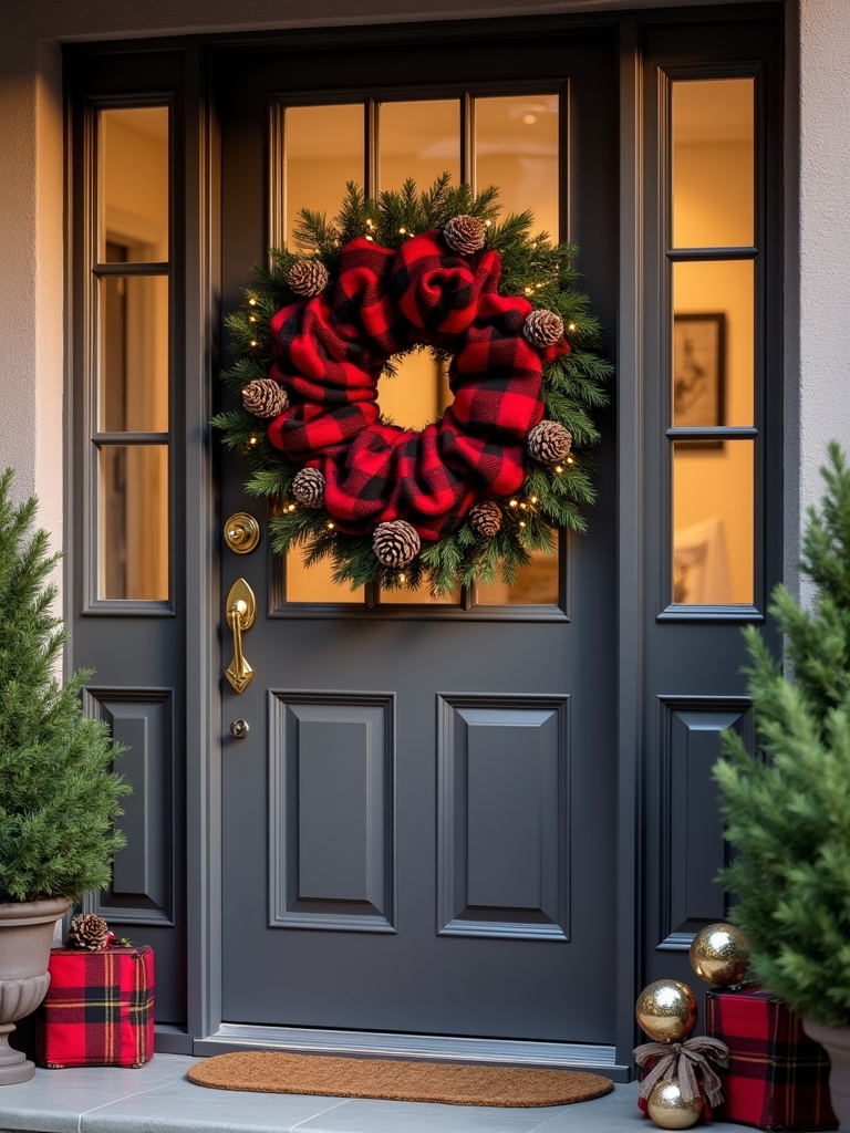 buffalo check holiday wreath
