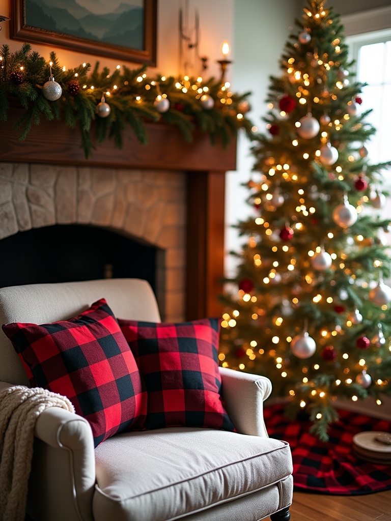 buffalo plaid holiday garland