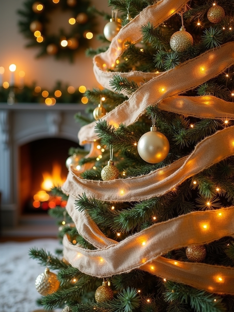 burlap and gold decoration