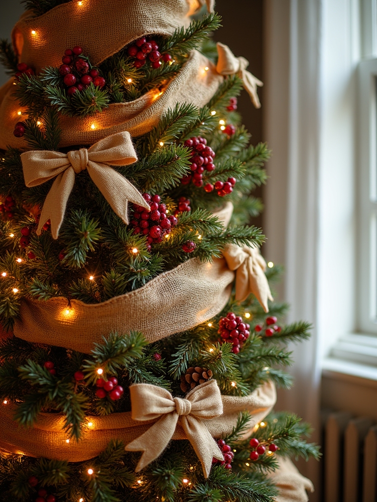 burlap berry tree accents