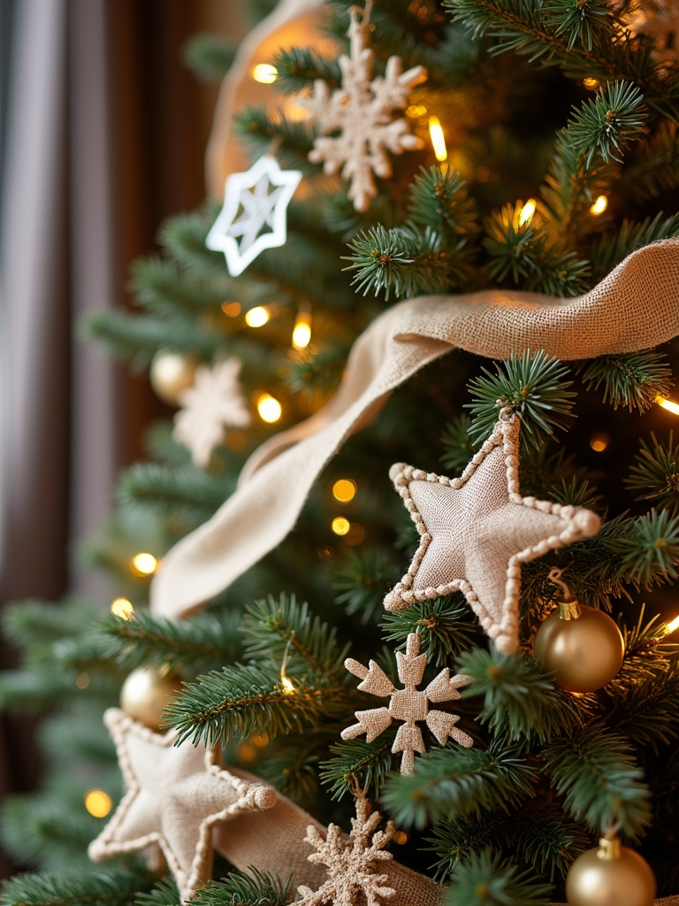 burlap ribbon holiday decorations