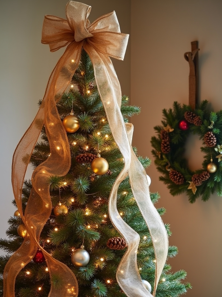 burlap wreath tree topper