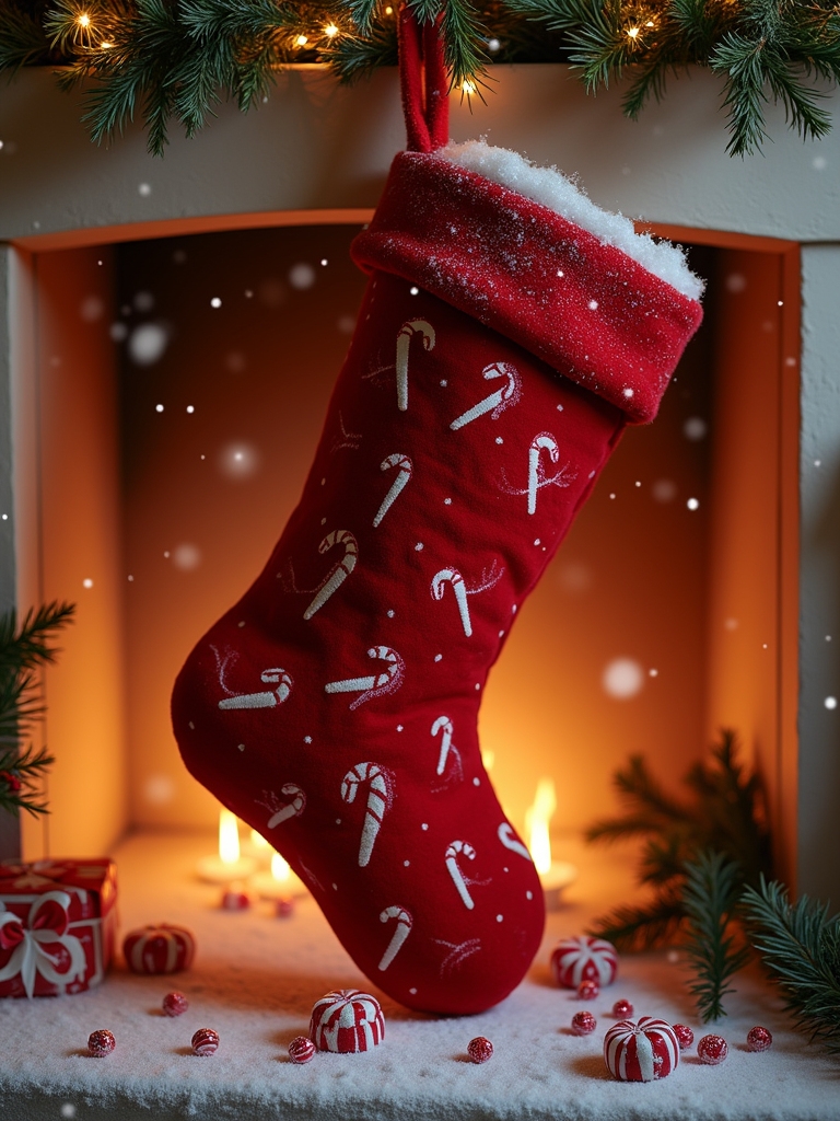 candy cane holiday stocking