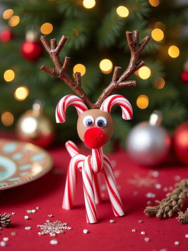 candy cane reindeer craft