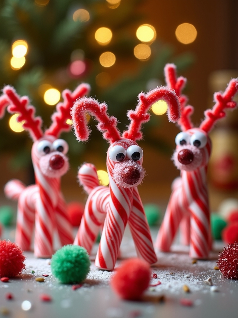 candy cane reindeer craft