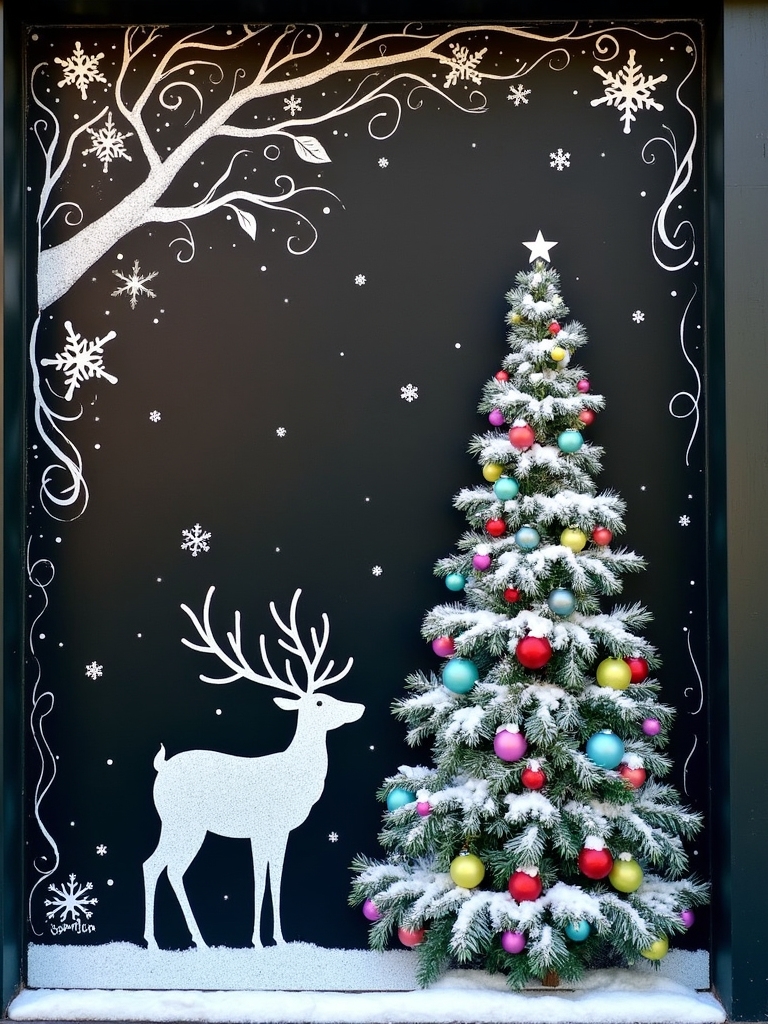 chalkboard holiday window art