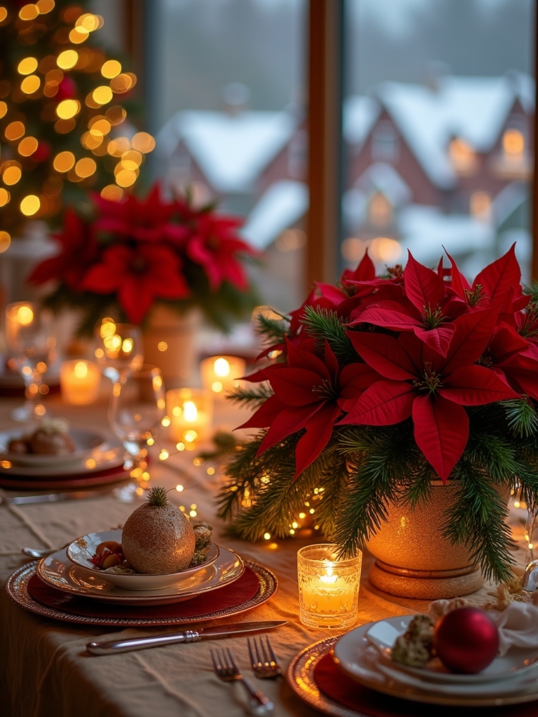 charming festive village scene