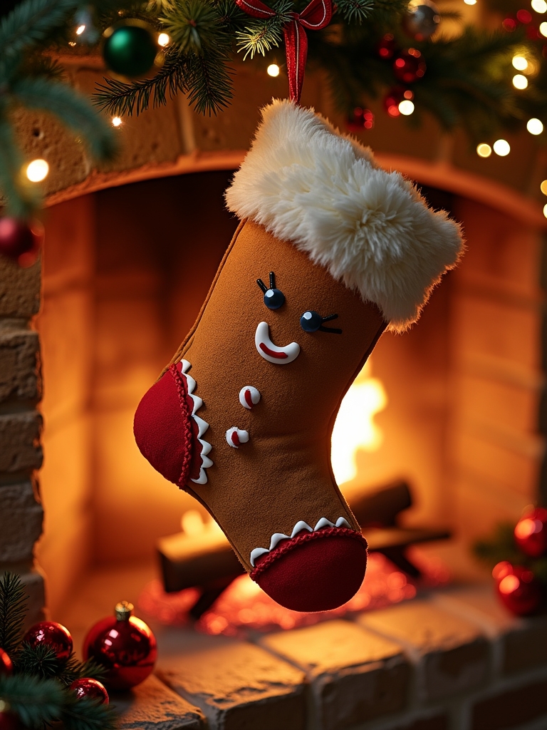 charming gingerbread man stocking