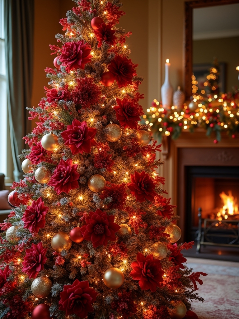 charming red floral decorations