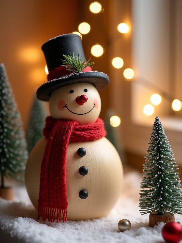 charming wooden snowman decor