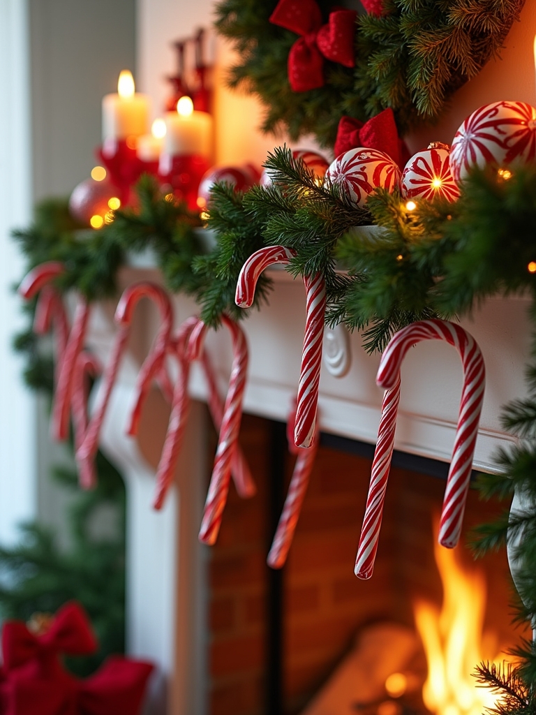 cheerful candy cane accents