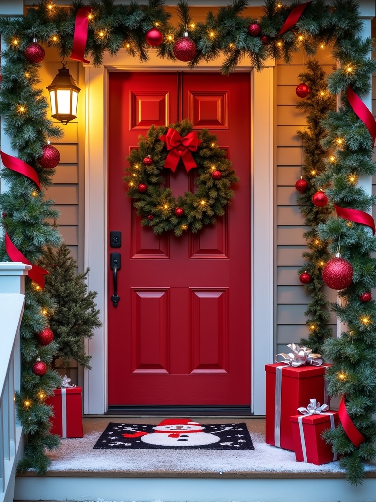 cheerful holiday door mats