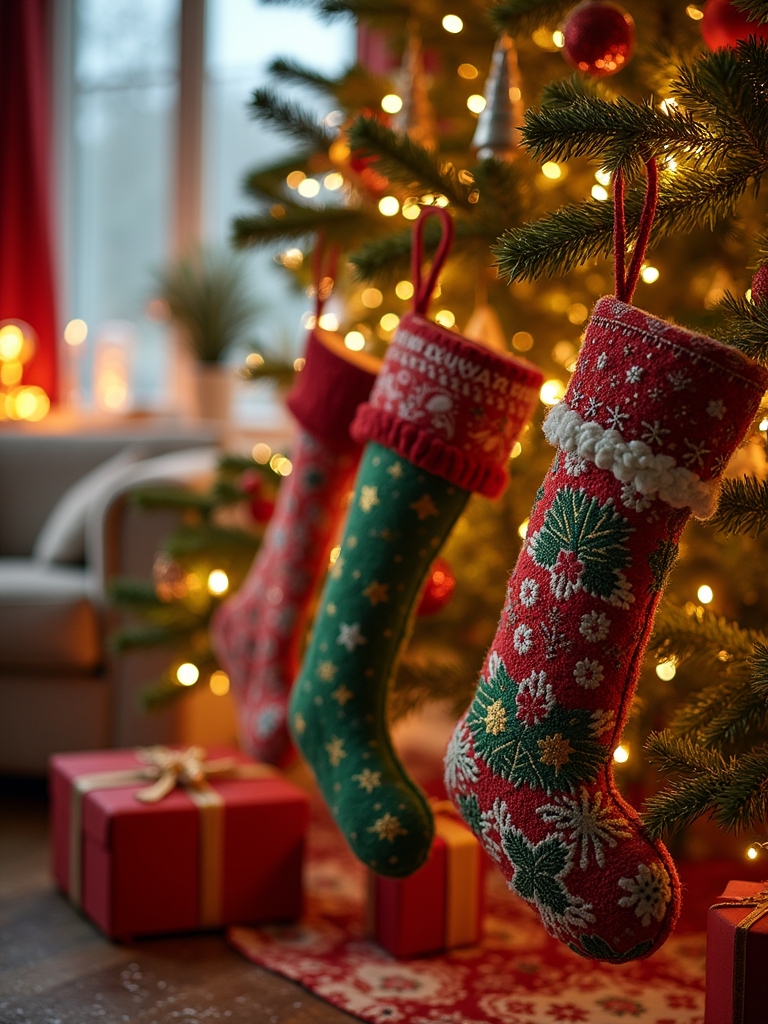 cheerful holiday stocking decoration