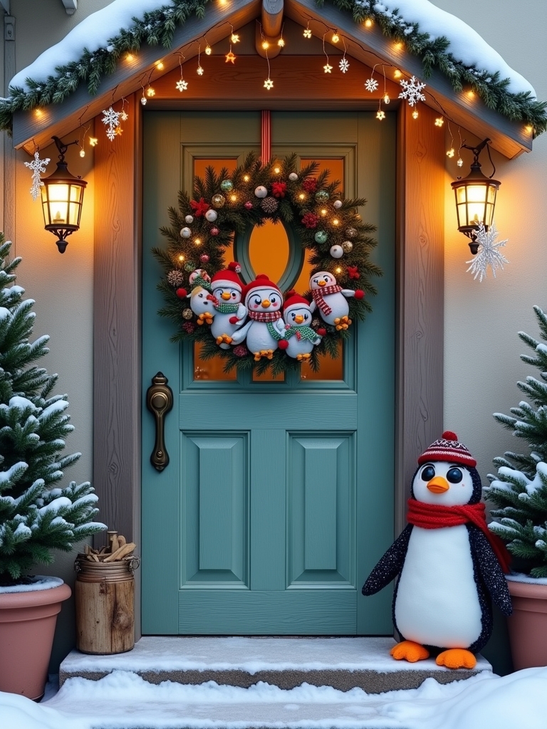 cheerful penguin holiday decorations