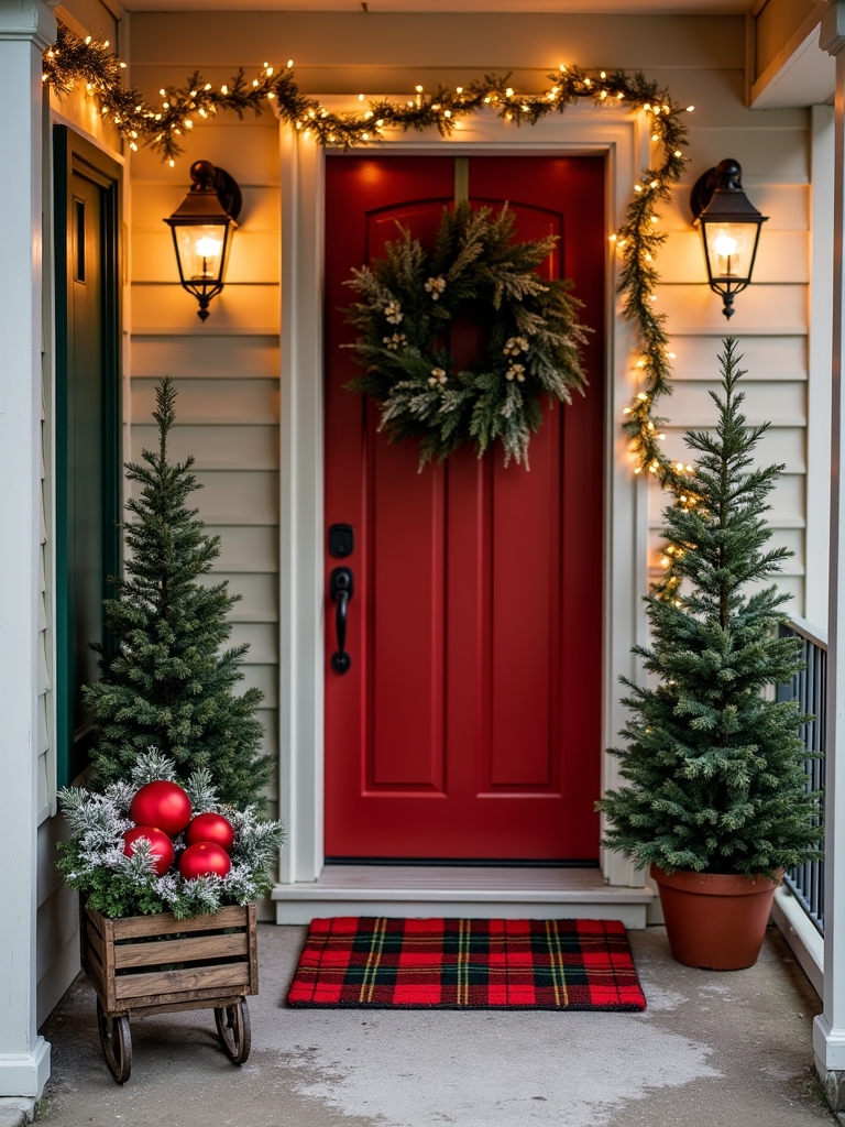 cheerful personalized holiday doormats