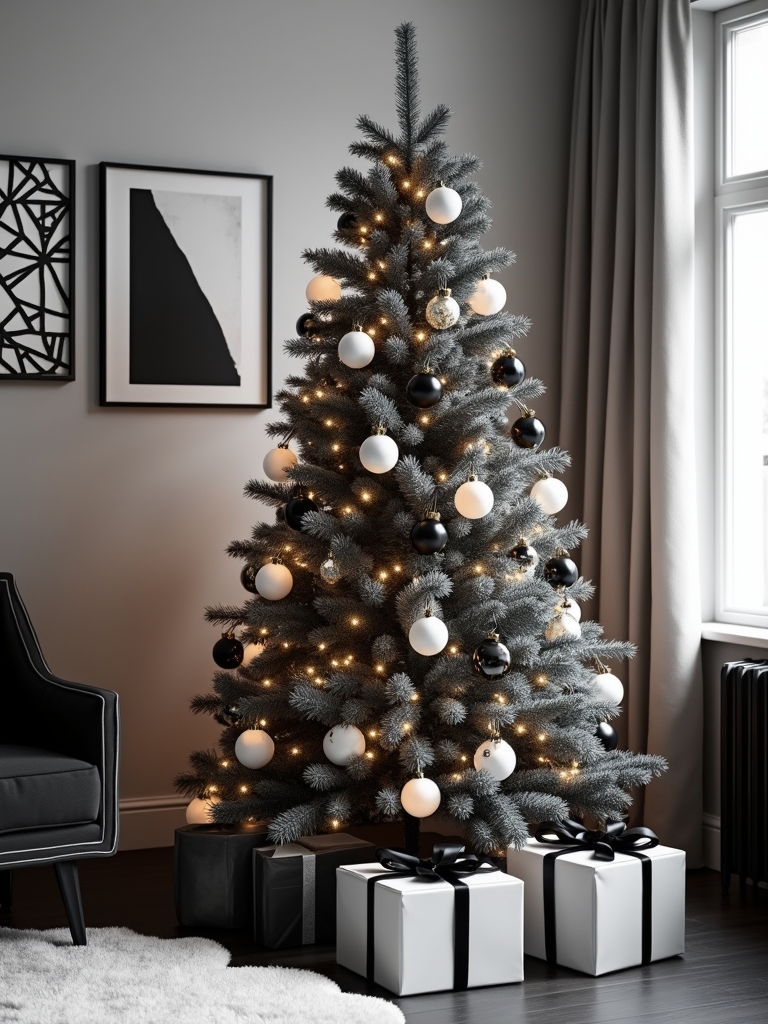 chic black and white lights