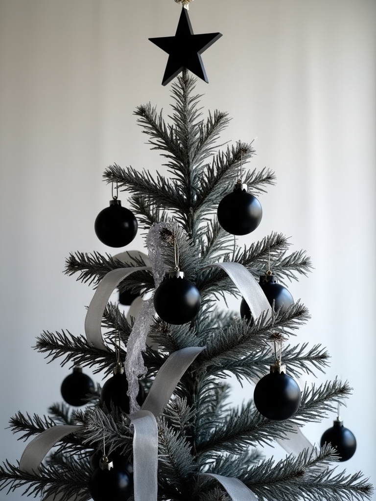 chic black and white ornaments
