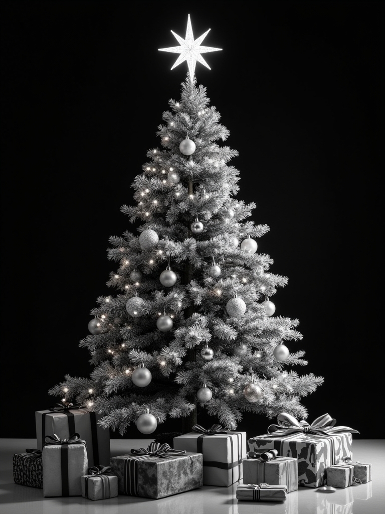 chic black and white star