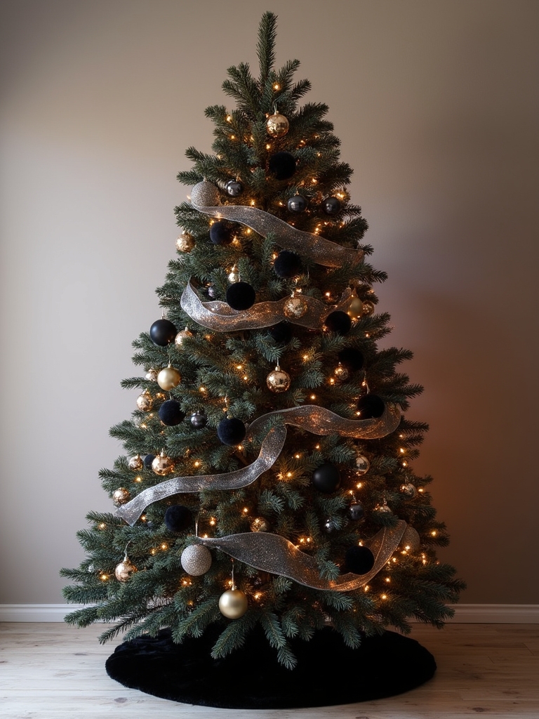 chic metallics enhance christmas tree