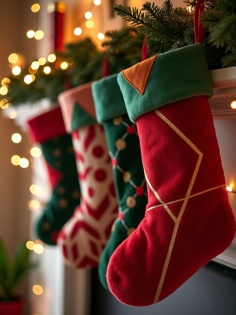 chic modern geometric stockings