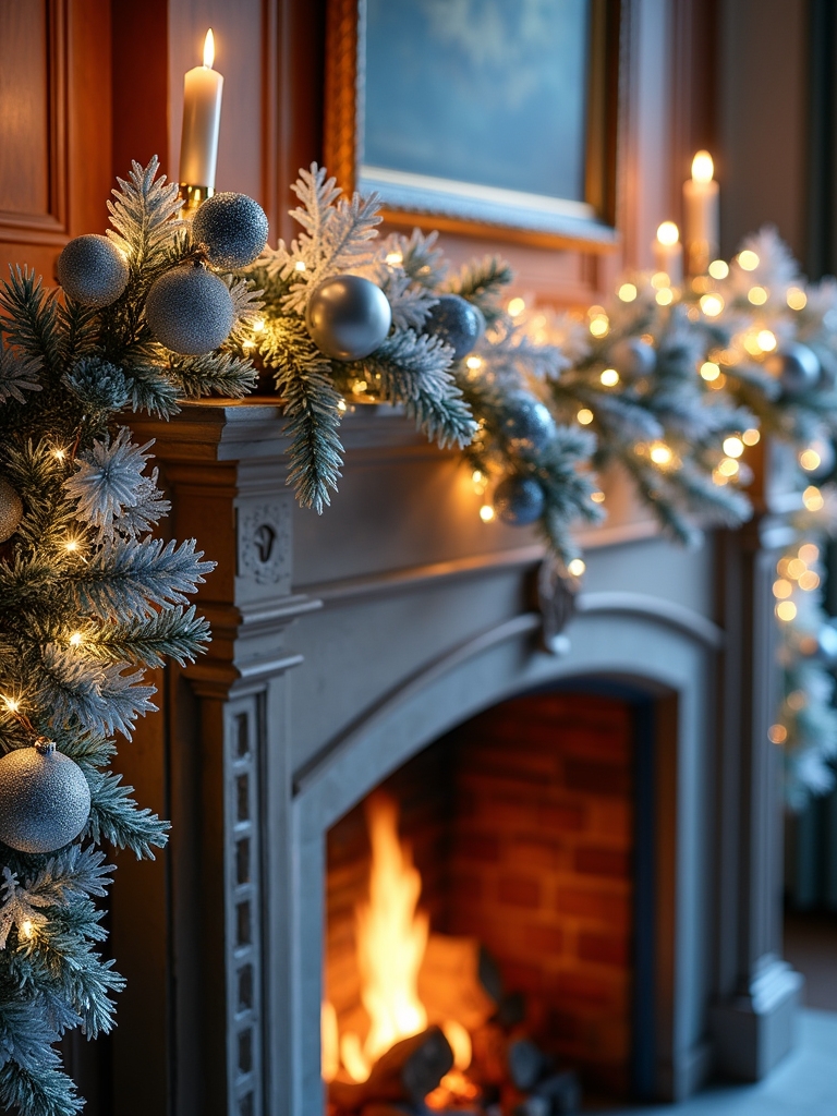 chic silver and blue garland