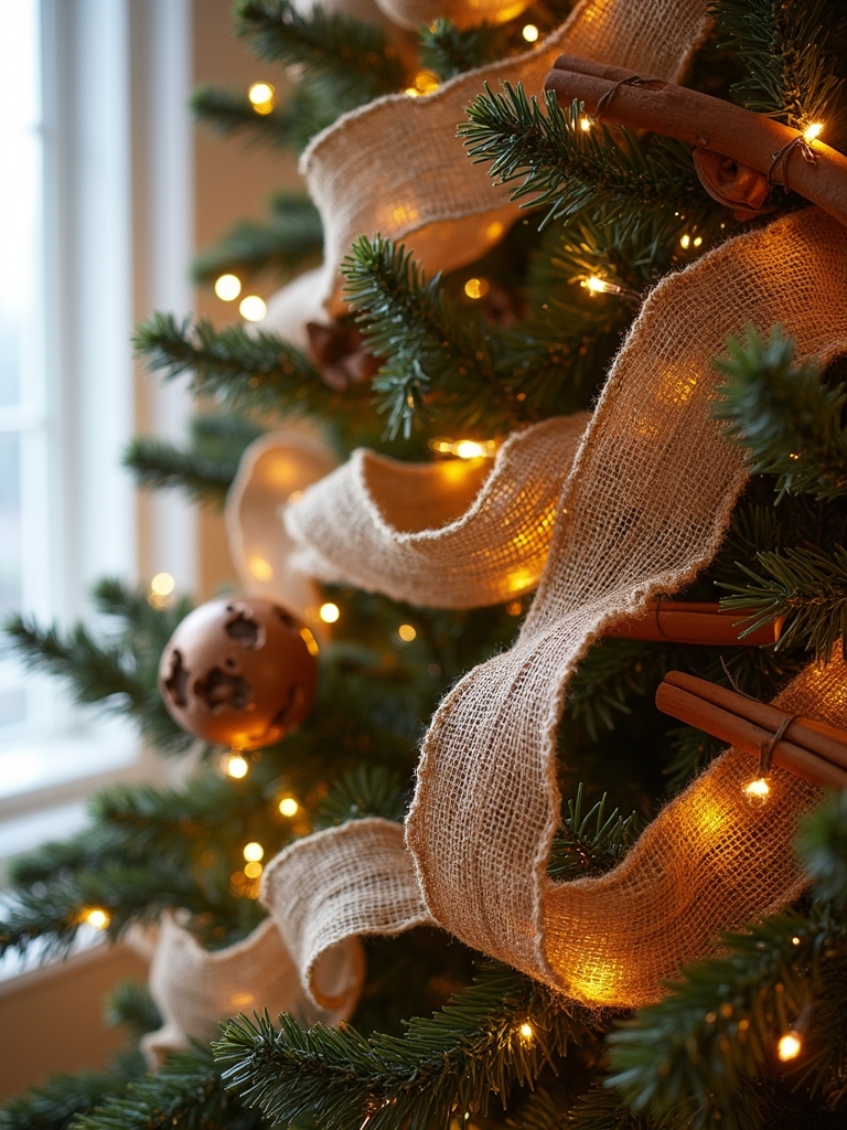 cinnamon sticks and burlap