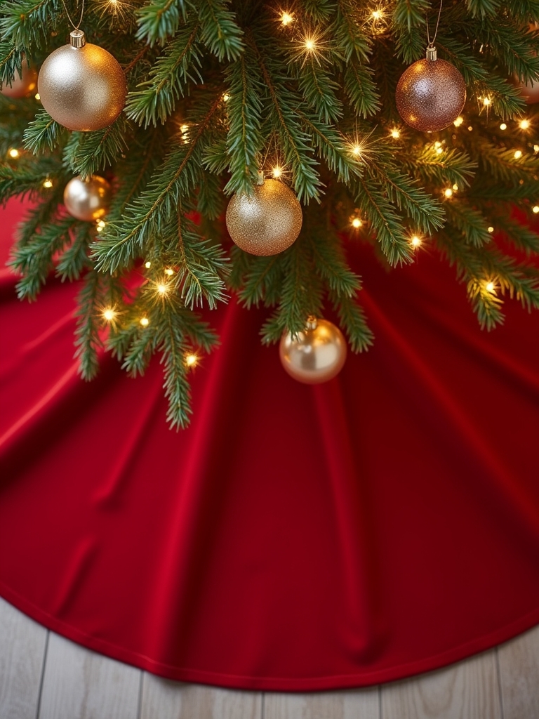 classic red canvas tree skirt