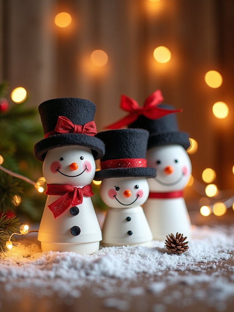 clay pot snowman decoration