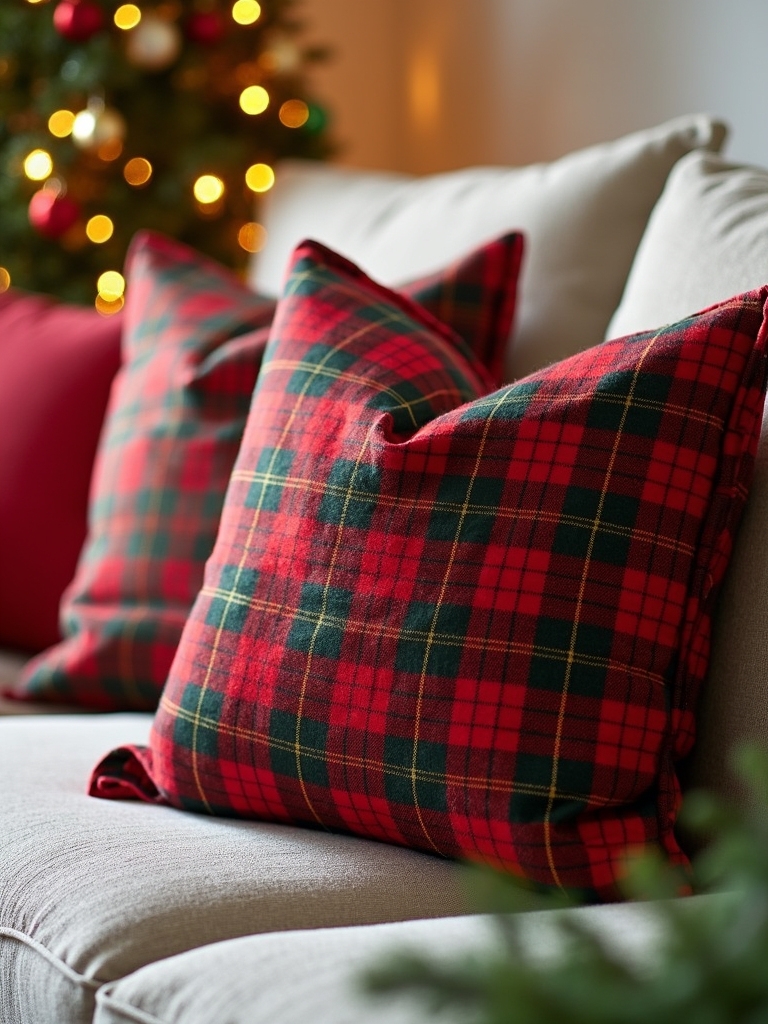 cozy festive plaid decor