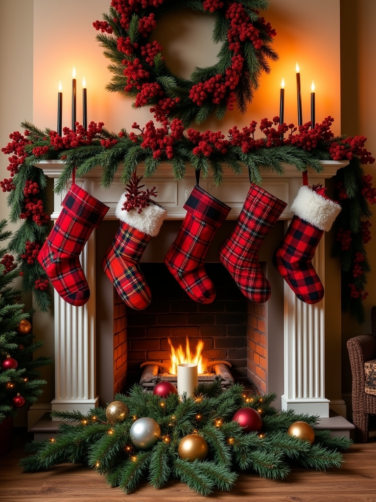 cozy festive plaid decorations