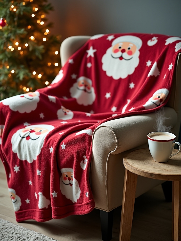 cozy festive santa throw