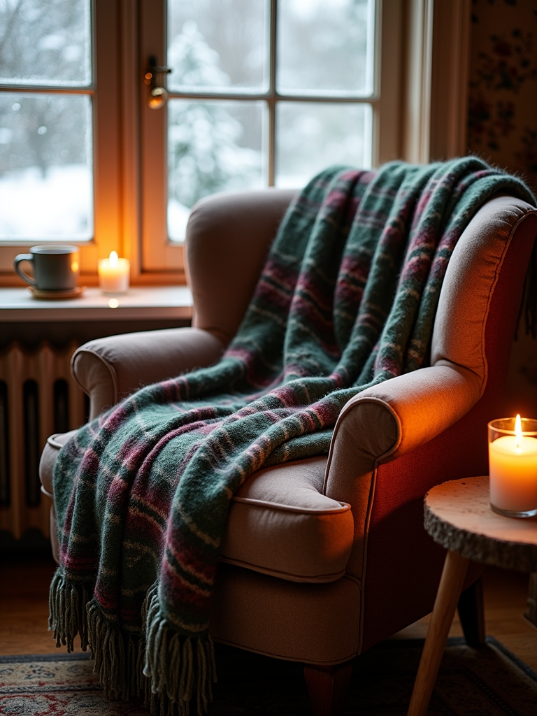 cozy festive tartan blanket