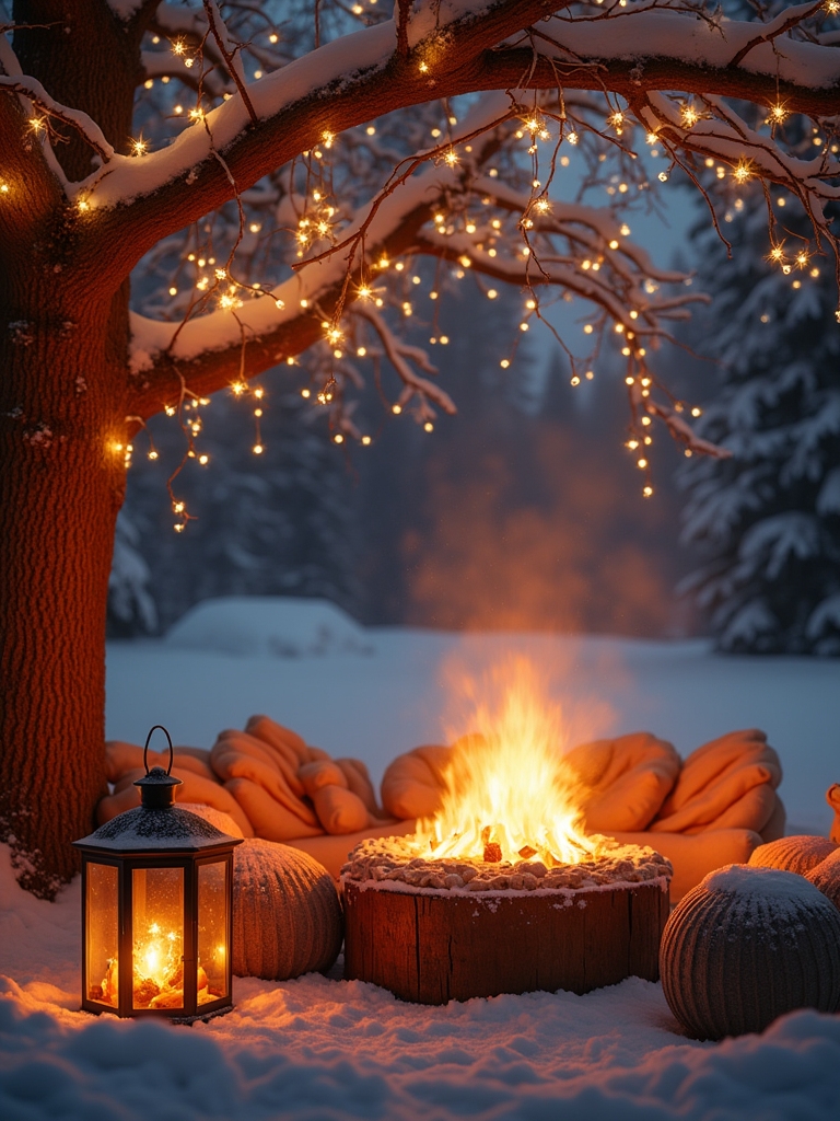 cozy fire pit ambiance