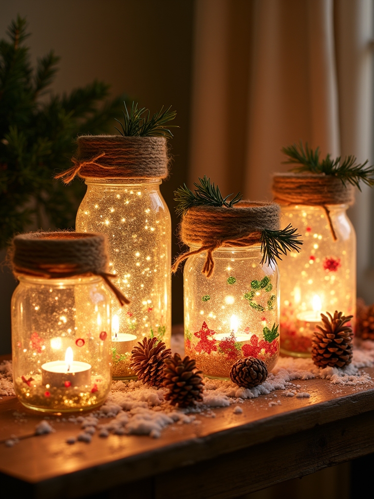 cozy holiday mason lanterns