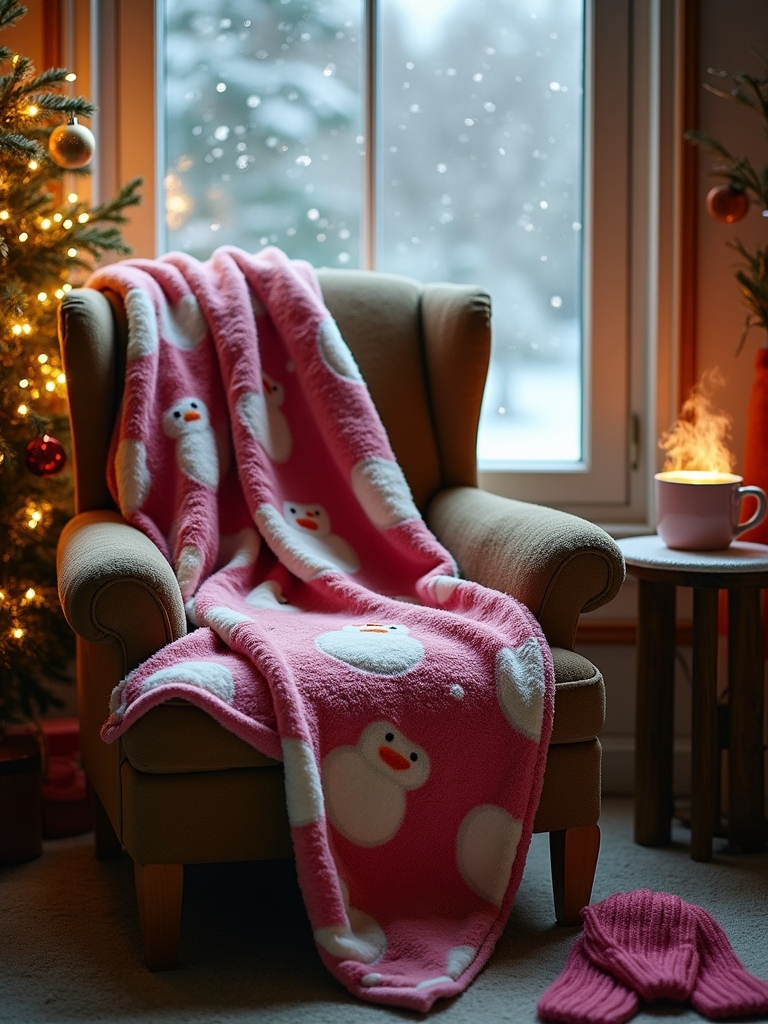 cozy holiday snowman throw