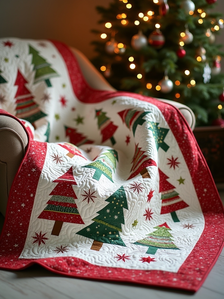 cozy holiday tree quilt