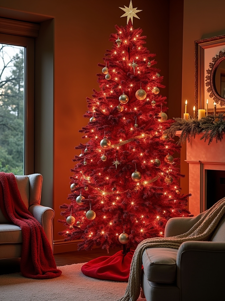 cozy knitted tree decor