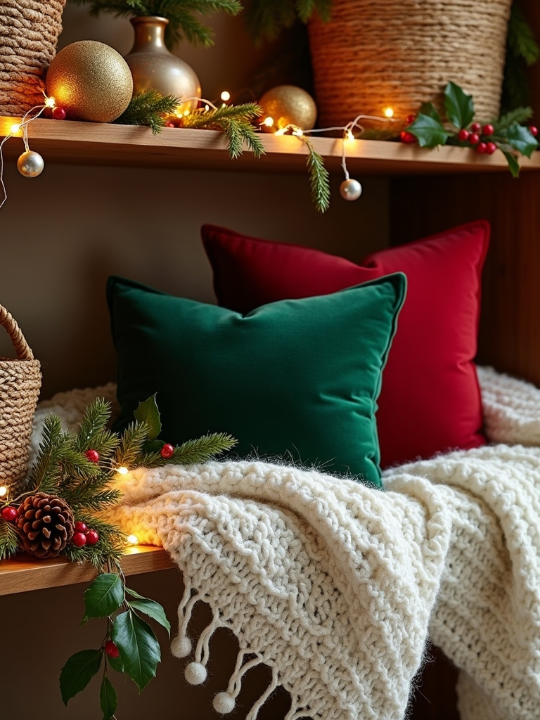 cozy layered textile decor