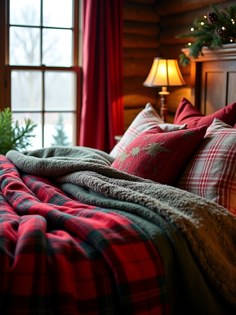cozy plaid and fleece