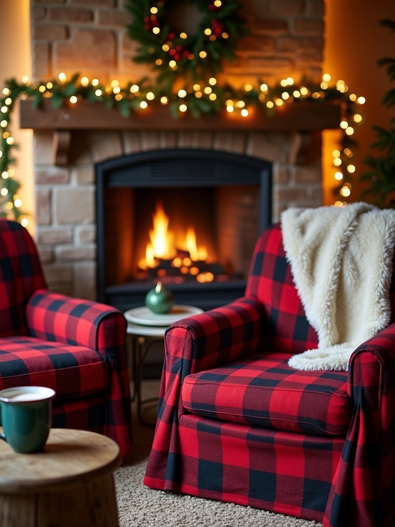 cozy plaid chair covers