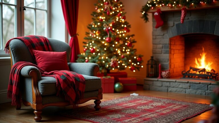 cozy plaid christmas decor