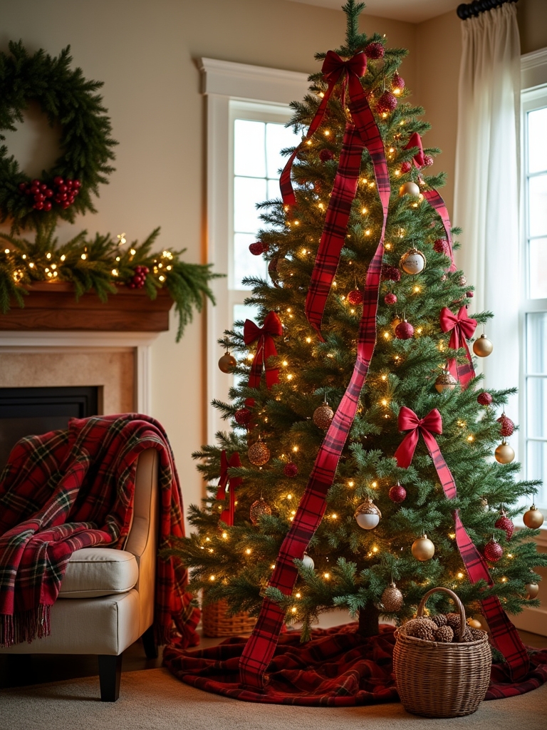 cozy plaid holiday decor
