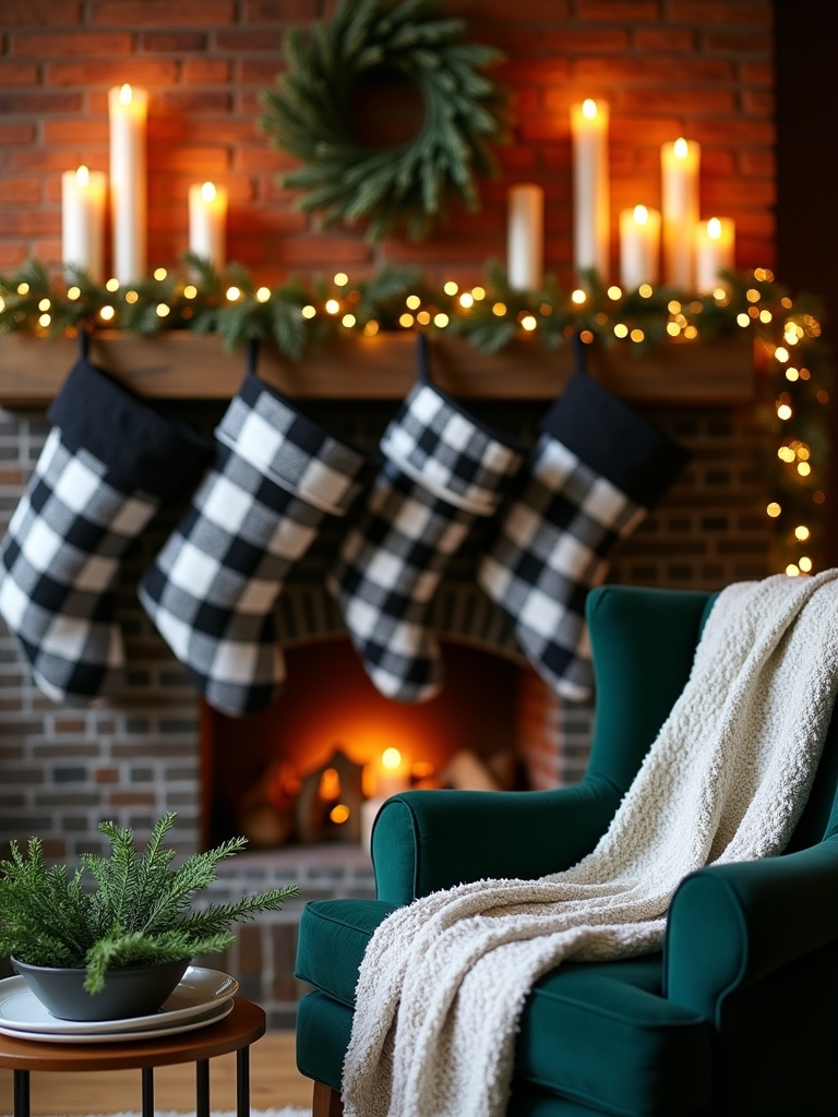 cozy plaid stockings joyfully filled