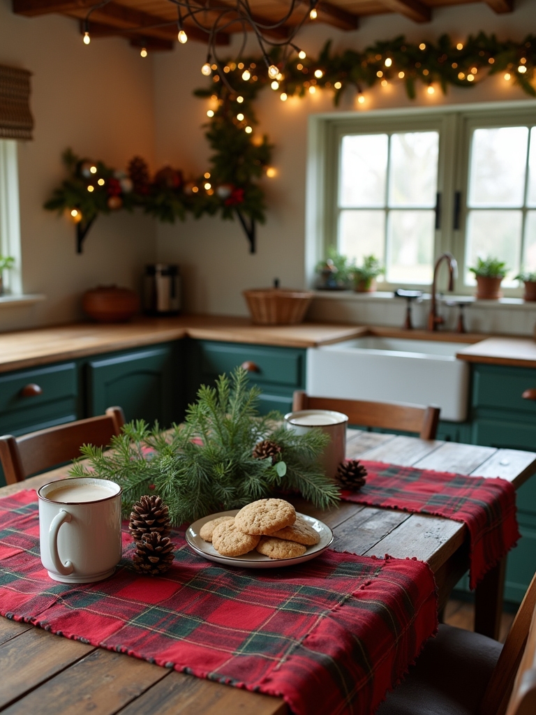 cozy plaid table decor