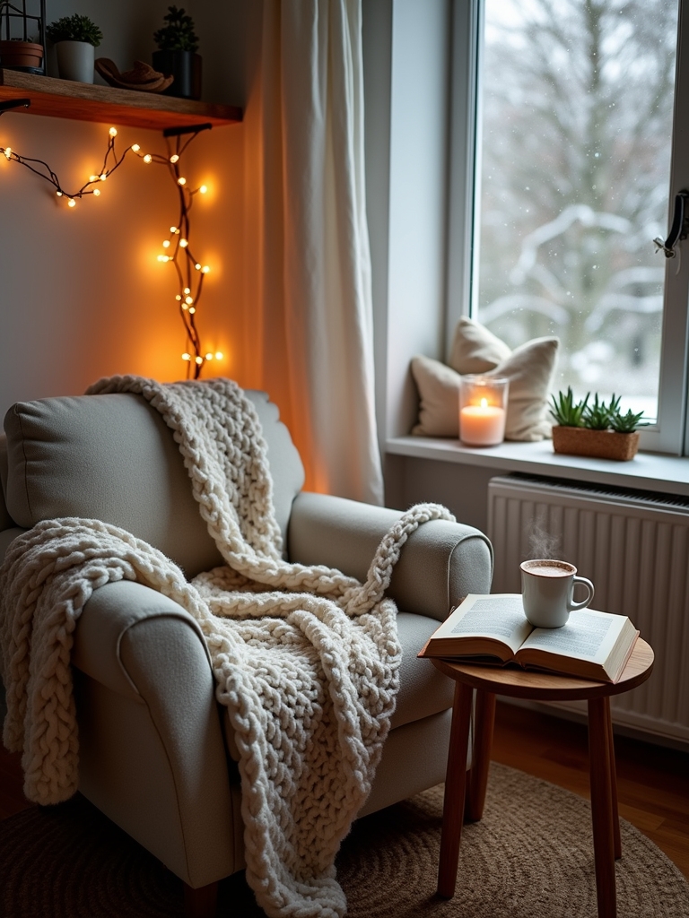 cozy reading nook setup