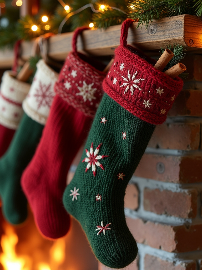 cozy rustic holiday stockings
